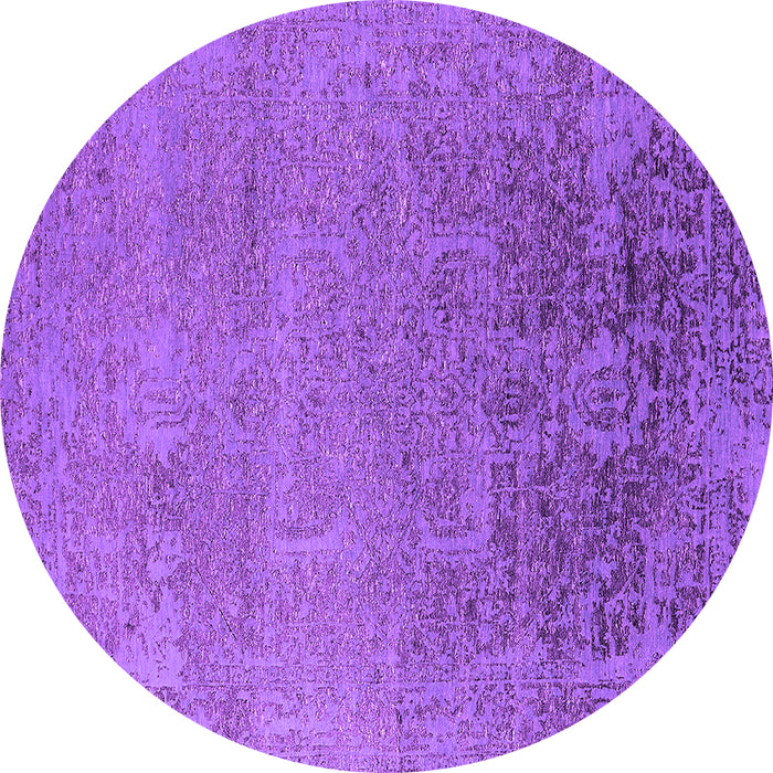 Round Oriental Purple Industrial Rug, urb2542pur