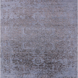 Square Machine Washable Industrial Modern Mist Blue Rug, wshurb2542
