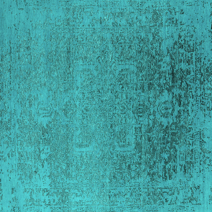 Square Oriental Turquoise Industrial Rug, urb2542turq