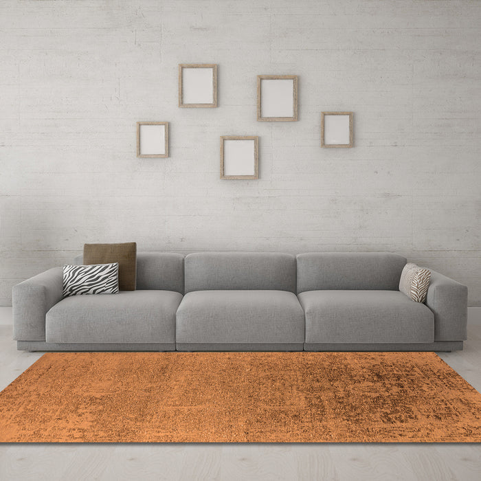 Machine Washable Oriental Orange Industrial Area Rugs in a Living Room, wshurb2542org