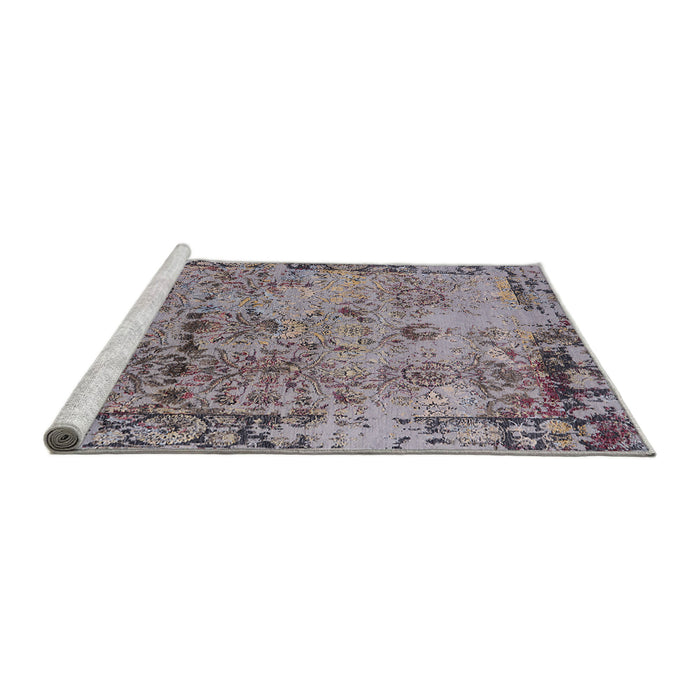 Sideview of Machine Washable Industrial Modern Silver Pink Rug, wshurb2543