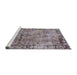 Sideview of Machine Washable Industrial Modern Silver Pink Rug, wshurb2543