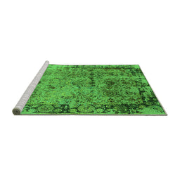 Sideview of Machine Washable Oriental Green Industrial Area Rugs, wshurb2543grn