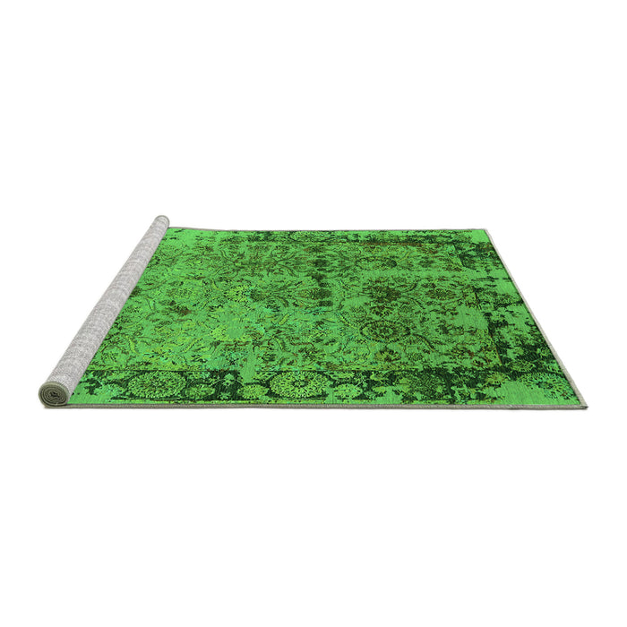 Sideview of Machine Washable Oriental Green Industrial Area Rugs, wshurb2543grn