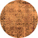 Round Oriental Orange Industrial Rug, urb2543org