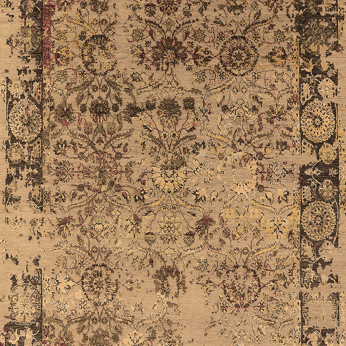 Machine Washable Oriental Brown Industrial Rug, wshurb2543brn