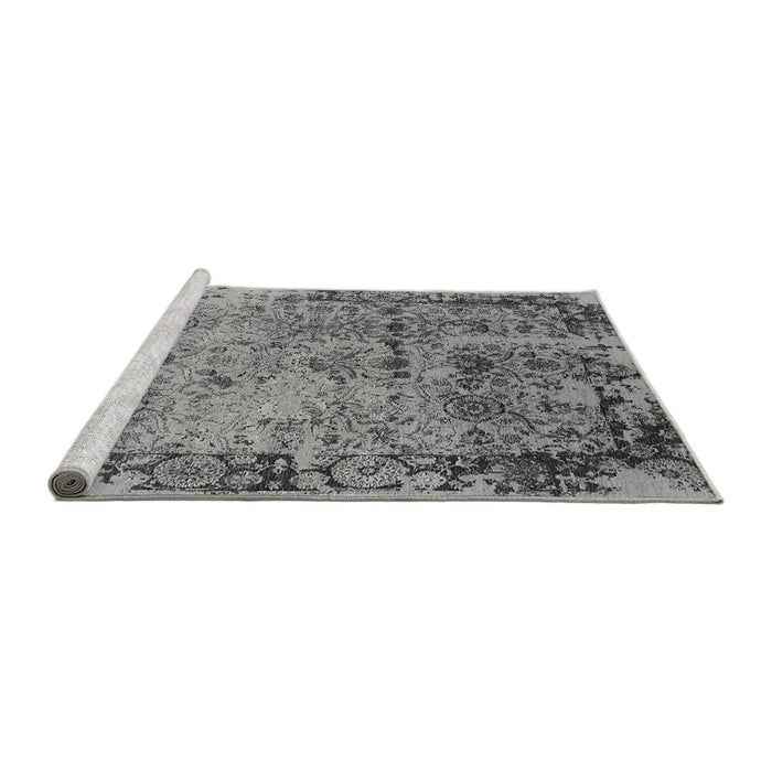 Sideview of Machine Washable Oriental Gray Industrial Rug, wshurb2543gry