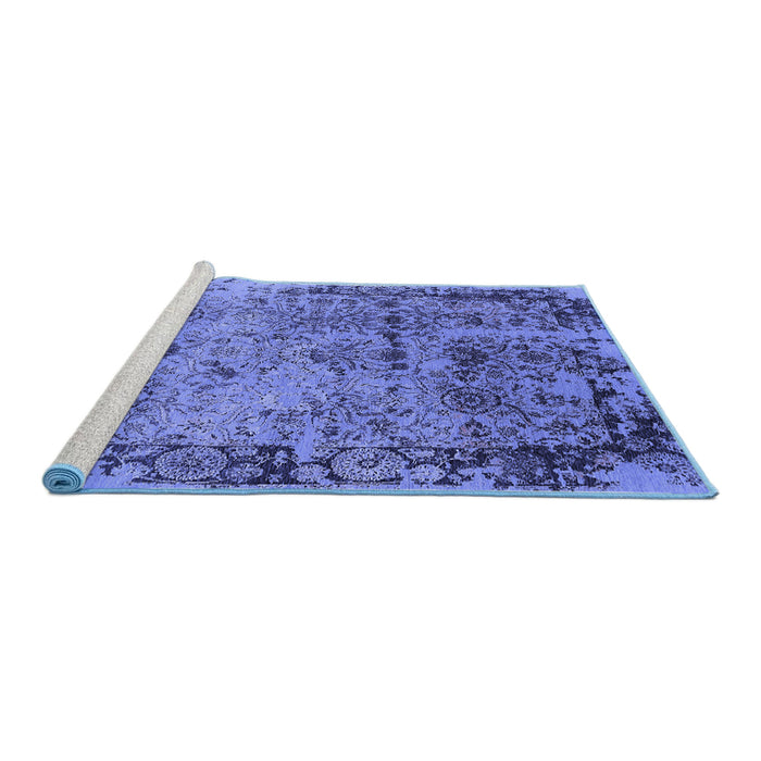Sideview of Machine Washable Oriental Blue Industrial Rug, wshurb2543blu