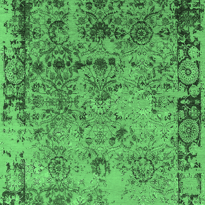 Machine Washable Oriental Emerald Green Industrial Area Rugs, wshurb2543emgrn