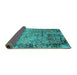 Sideview of Oriental Turquoise Industrial Rug, urb2543turq