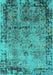 Oriental Turquoise Industrial Rug, urb2543turq