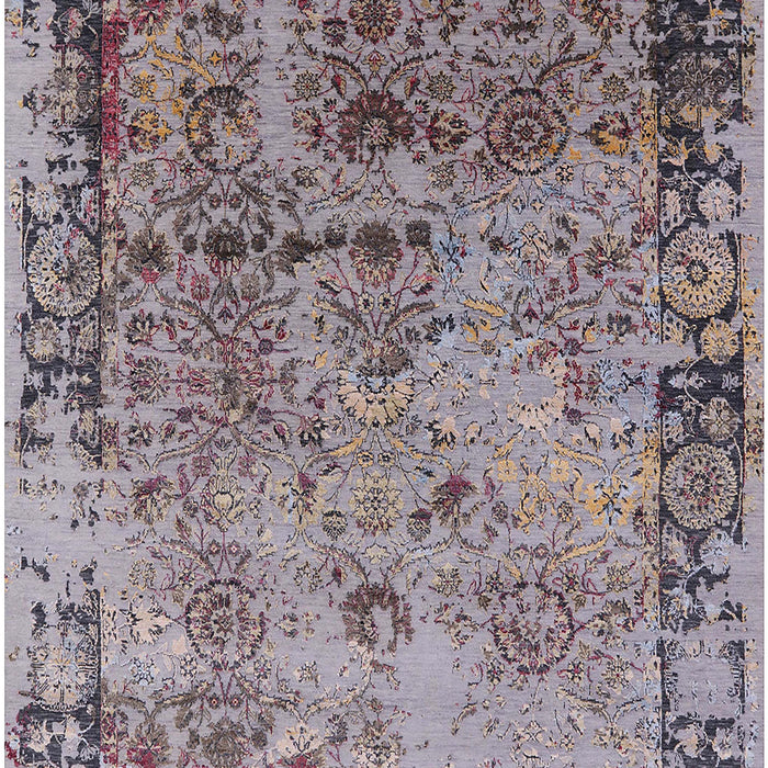 Machine Washable Industrial Modern Silver Pink Rug, wshurb2543