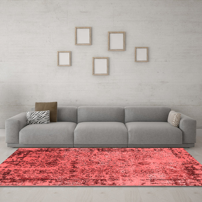 Industrial Red Washable Rugs