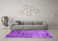 Machine Washable Oriental Purple Industrial Rug, wshurb2543pur