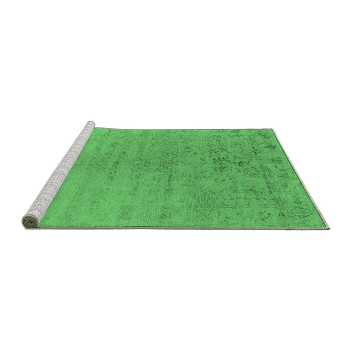 Sideview of Machine Washable Oriental Emerald Green Industrial Area Rugs, wshurb2544emgrn