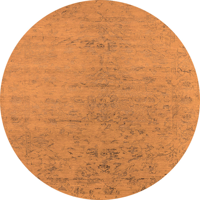 Round Oriental Orange Industrial Rug, urb2544org