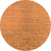 Round Oriental Orange Industrial Rug, urb2544org