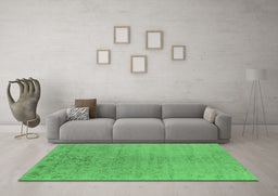 Machine Washable Oriental Emerald Green Industrial Area Rugs in a Living Room,, wshurb2544emgrn