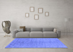 Machine Washable Oriental Blue Industrial Rug in a Living Room, wshurb2544blu