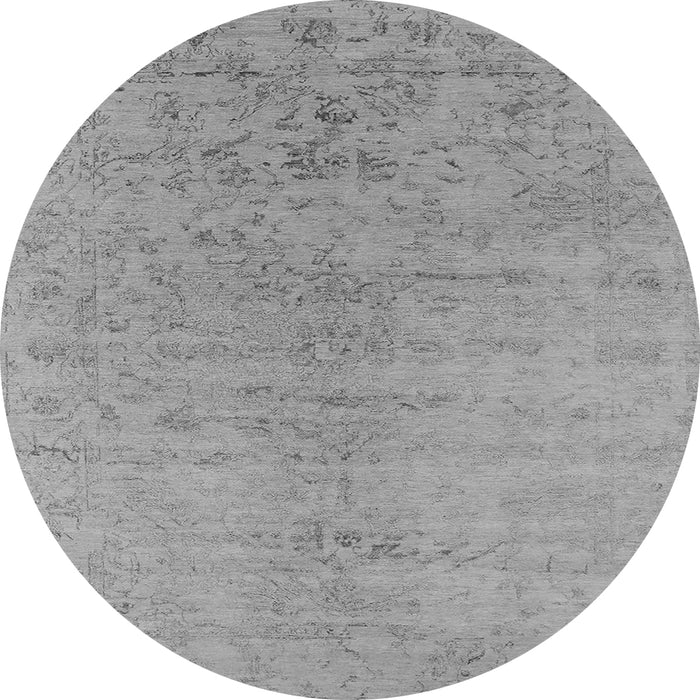 Round Oriental Gray Industrial Rug, urb2544gry