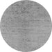 Round Oriental Gray Industrial Rug, urb2544gry