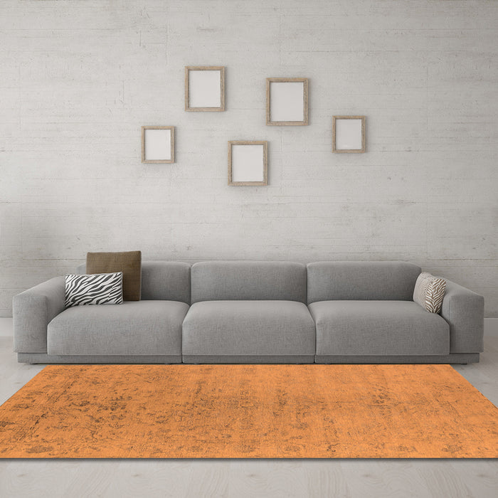 Machine Washable Oriental Orange Industrial Area Rugs in a Living Room, wshurb2544org