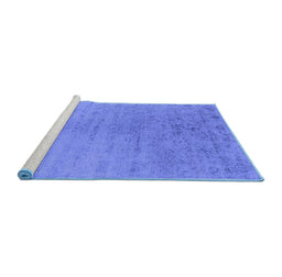 Sideview of Machine Washable Oriental Blue Industrial Rug, wshurb2544blu