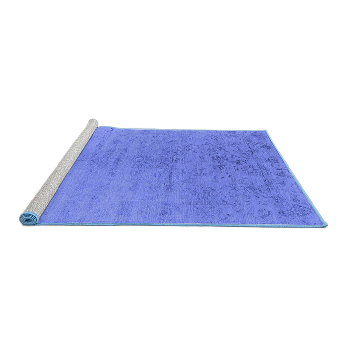 Sideview of Machine Washable Oriental Blue Industrial Rug, wshurb2544blu