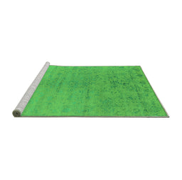 Sideview of Machine Washable Oriental Green Industrial Area Rugs, wshurb2544grn