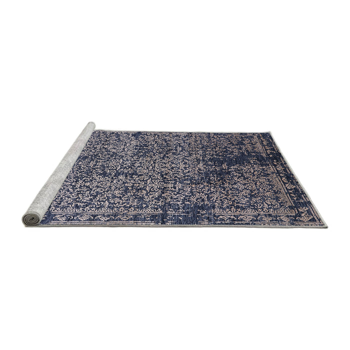 Sideview of Machine Washable Industrial Modern Dark Slate Blue Rug, wshurb2545
