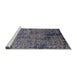 Sideview of Machine Washable Industrial Modern Dark Slate Blue Rug, wshurb2545