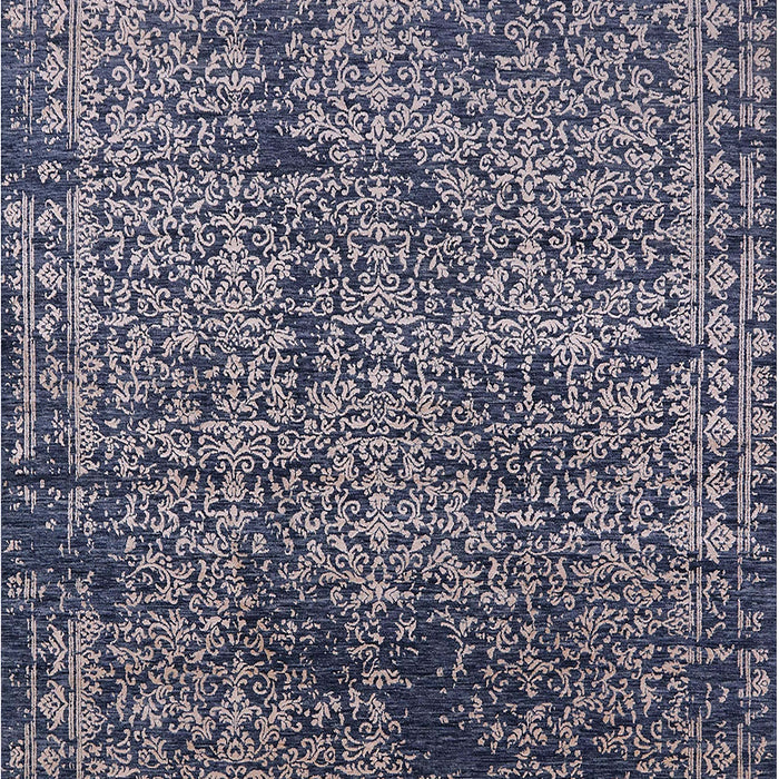 Mid-Century Modern Dark Slate Blue Oriental Rug, urb2545