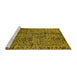 Sideview of Machine Washable Oriental Yellow Industrial Rug, wshurb2545yw