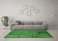 Machine Washable Oriental Green Industrial Rug, wshurb2545grn