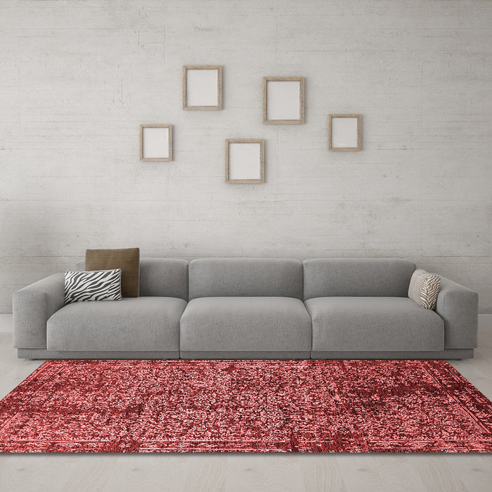 Industrial Red Washable Rugs