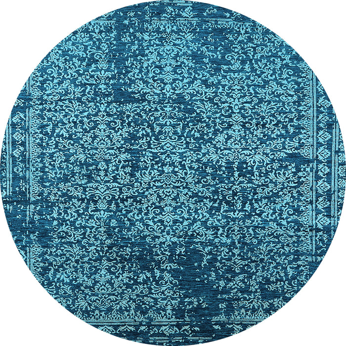 Round Oriental Light Blue Industrial Rug, urb2545lblu