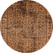 Round Oriental Orange Industrial Rug, urb2545org