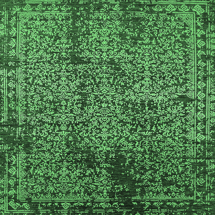 Square Oriental Emerald Green Industrial Rug, urb2545emgrn