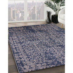Machine Washable Industrial Modern Dark Slate Blue Rug in a Family Room, wshurb2545