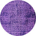 Round Oriental Purple Industrial Rug, urb2545pur