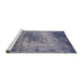 Sideview of Machine Washable Industrial Modern Purple Navy Blue Rug, wshurb2546