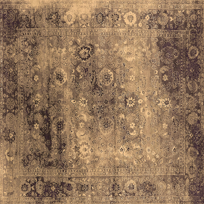 Square Oriental Brown Industrial Rug, urb2546brn