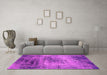 Machine Washable Oriental Pink Industrial Rug in a Living Room, wshurb2546pnk