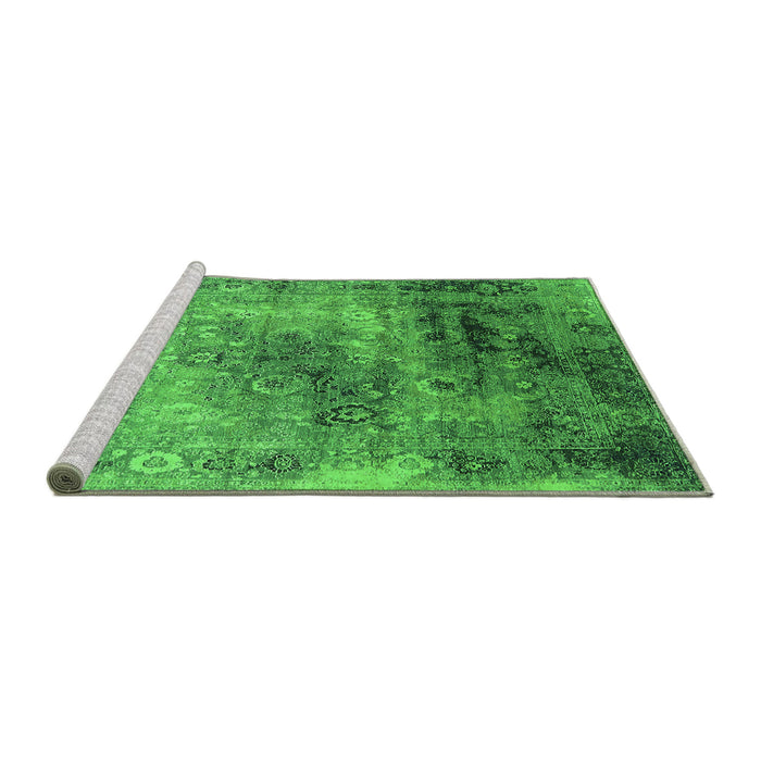 Sideview of Machine Washable Oriental Green Industrial Area Rugs, wshurb2546grn