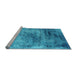 Sideview of Machine Washable Oriental Light Blue Industrial Rug, wshurb2546lblu