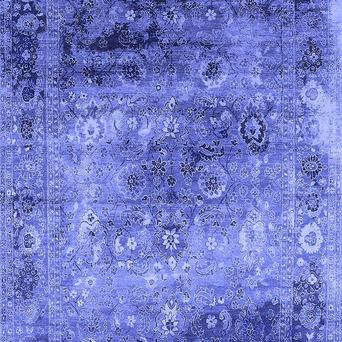 Machine Washable Oriental Blue Industrial Rug, wshurb2546blu