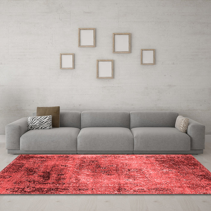 Industrial Red Washable Rugs