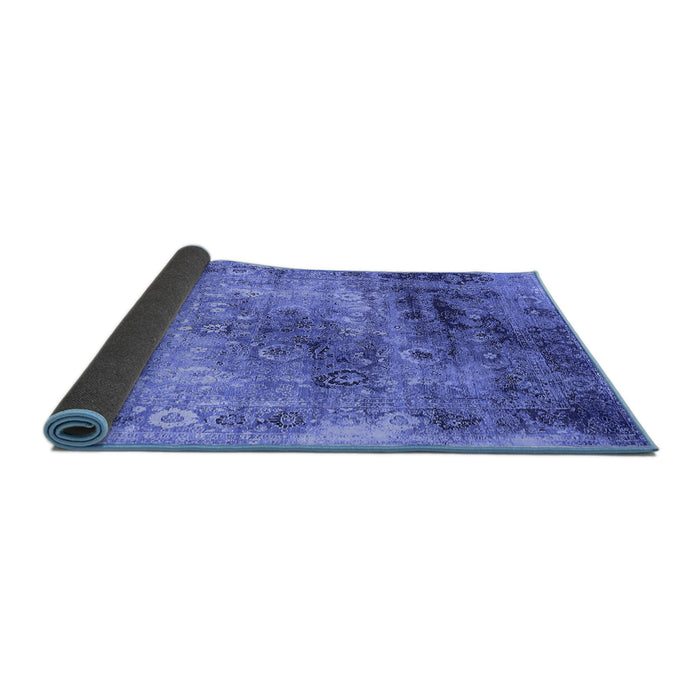 Sideview of Oriental Blue Industrial Rug, urb2546blu