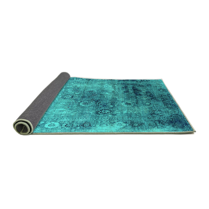 Sideview of Oriental Turquoise Industrial Rug, urb2546turq