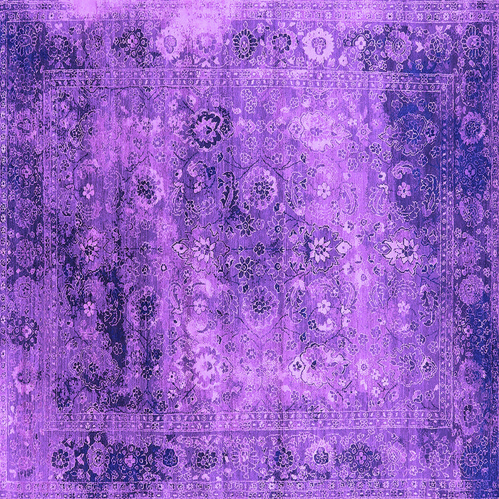 Square Machine Washable Oriental Purple Industrial Area Rugs, wshurb2546pur